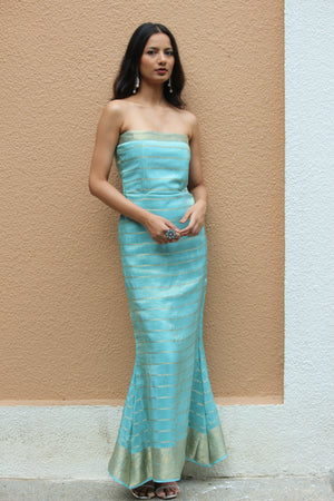 Pastel Blue Mermaid Corset Dress