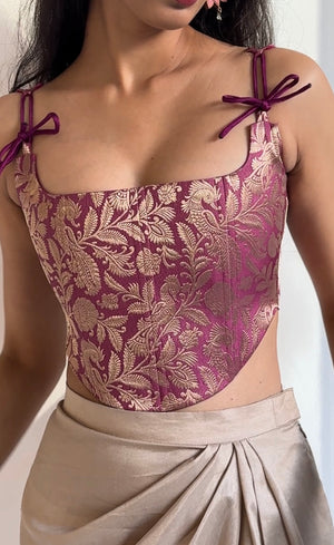 Mauve Brocade Corset