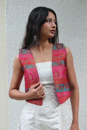 Hibiscus Brocade Vest