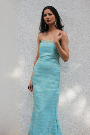 Pastel Blue Mermaid Corset Dress