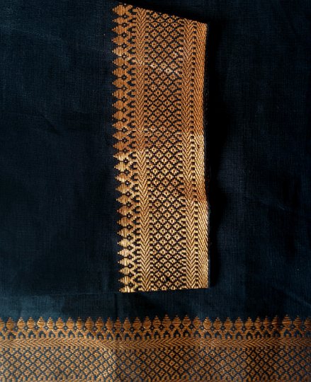 Mangalagiri Cotton Pleated Wrap Dress with Bronze / Gold Border - Mogra Designs Mangalagiri Cotton Pleated Wrap Dress with Bronze / Gold Border - Mogra Designs