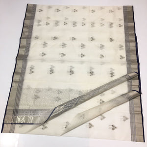 White Butta Silk Saree