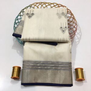 White Butta Silk Saree