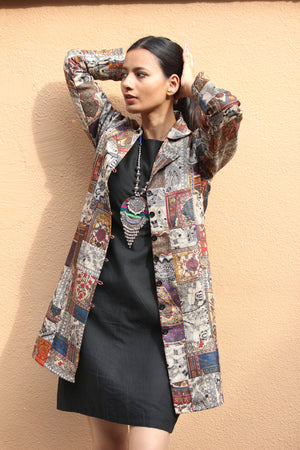 Tussar Silk Patchwork Jacket