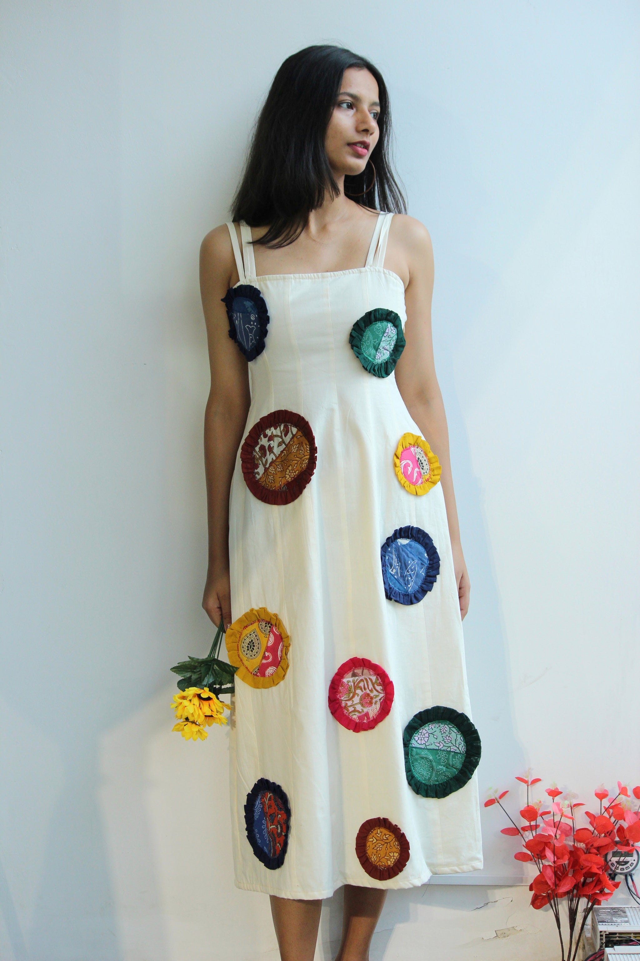 patch work dress designs Ivory Patchwork Print Maxi Dress - All Dresses