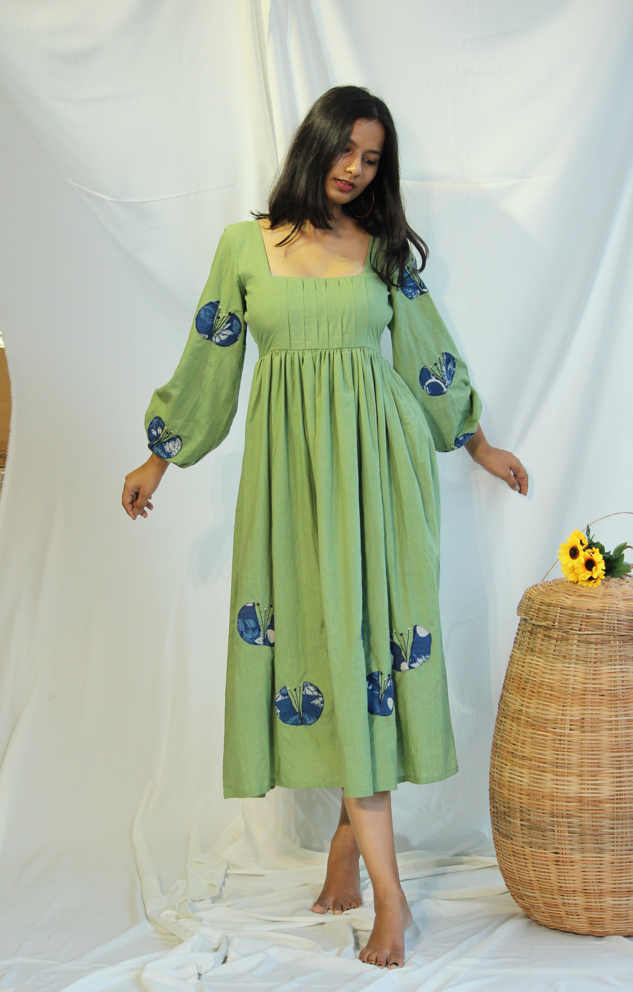 Pista Green Midi Dress By TAMASQ - Mogra Designs Pista Green Midi Dress By TAMASQ - Mogra Designs