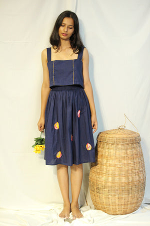 Navy Blue Skirt And Top By TAMASQ