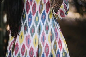 Handwoven Ikat Pleated Dress - Mogra Designs