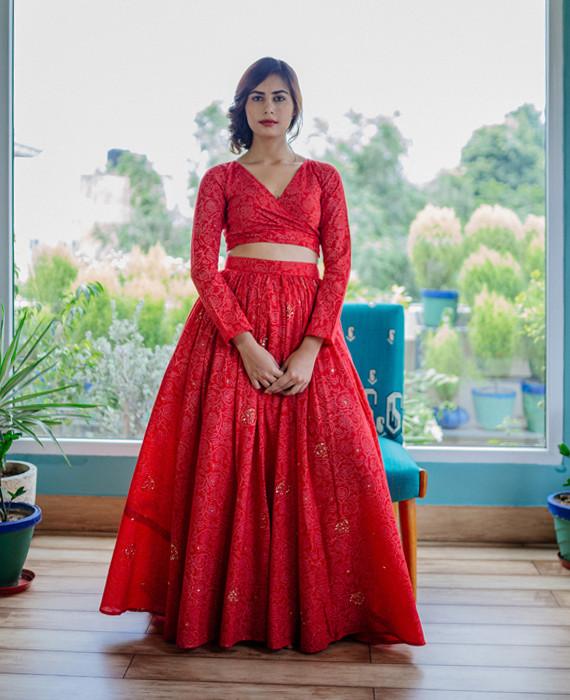 cotton lehenga dress Buy Indigo Jaipuri Lehenga Choli Online at Best Price
