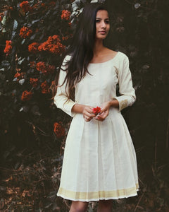 Asymmetric Kerala kasavu gown  DishaCreationz