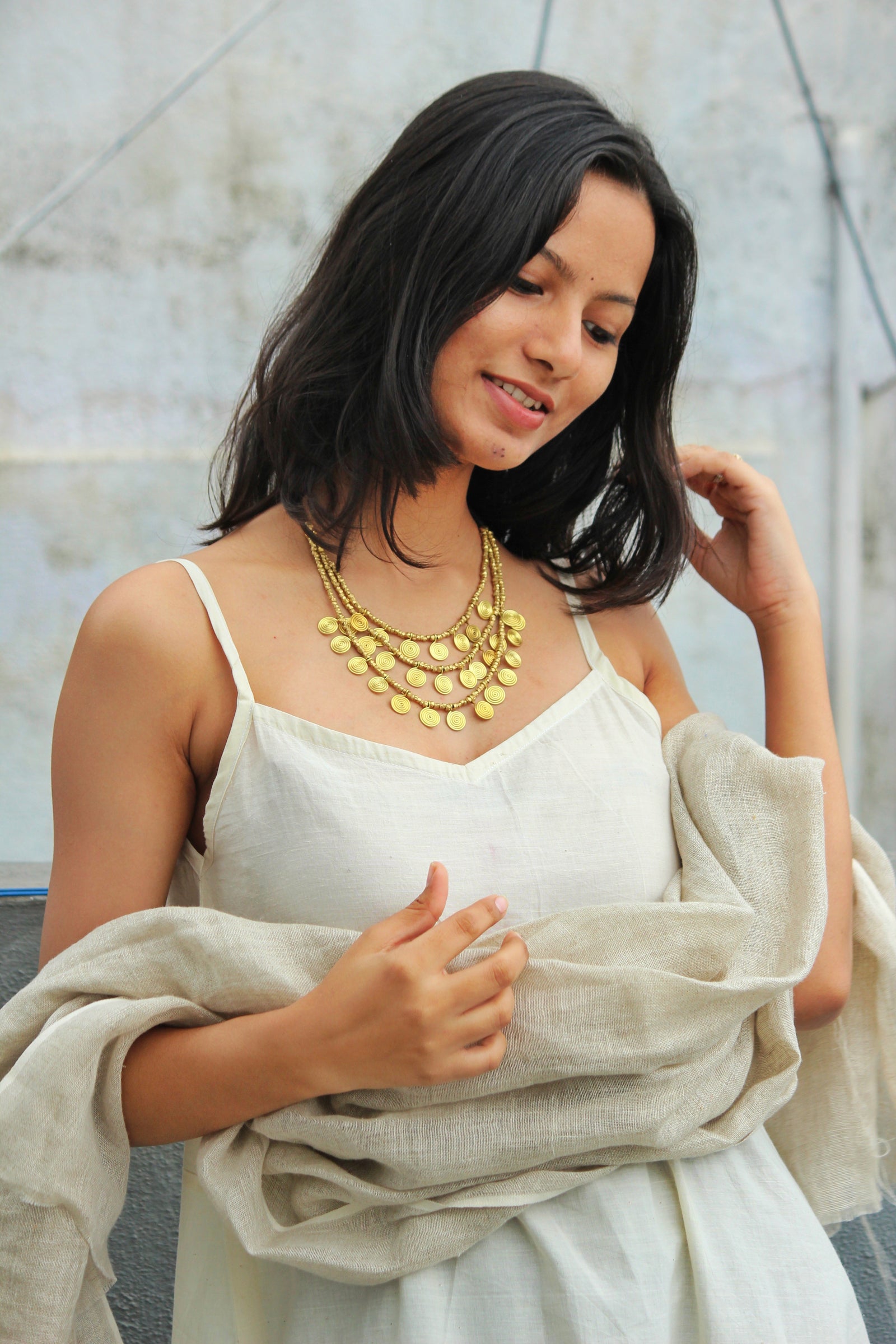 Dhokra Spiral Multi Layered Necklace By Qurcha