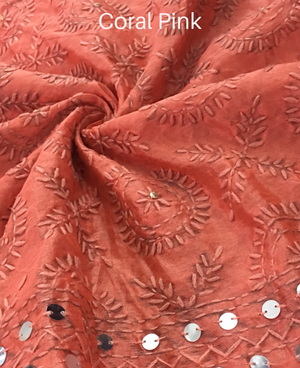 Hand Embroidered Chanderi Silk Phulkari Dress