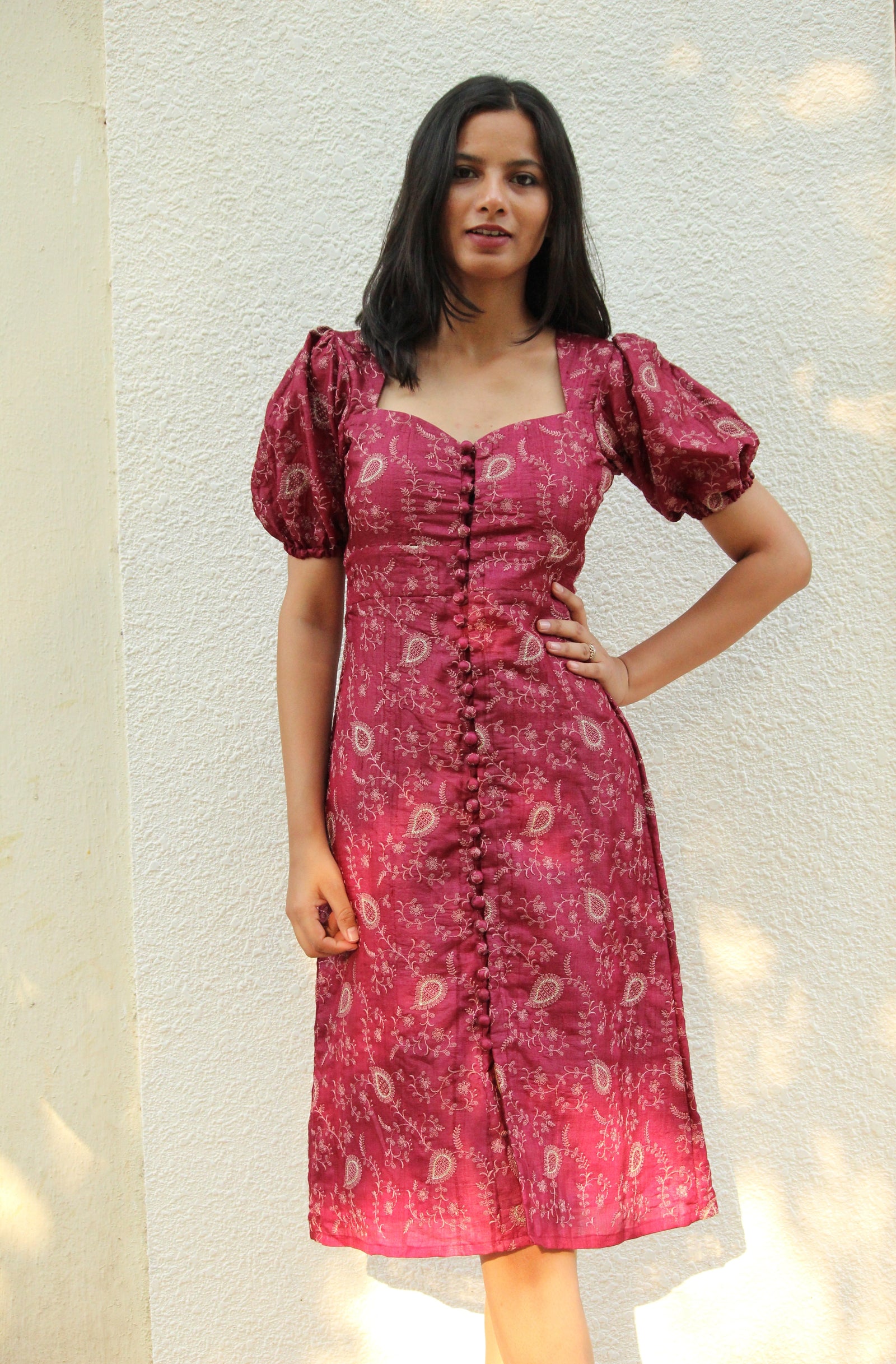 Malibu Embroidered Silk Dress