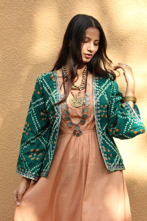 Bandhani Embroidered Kimono Jacket