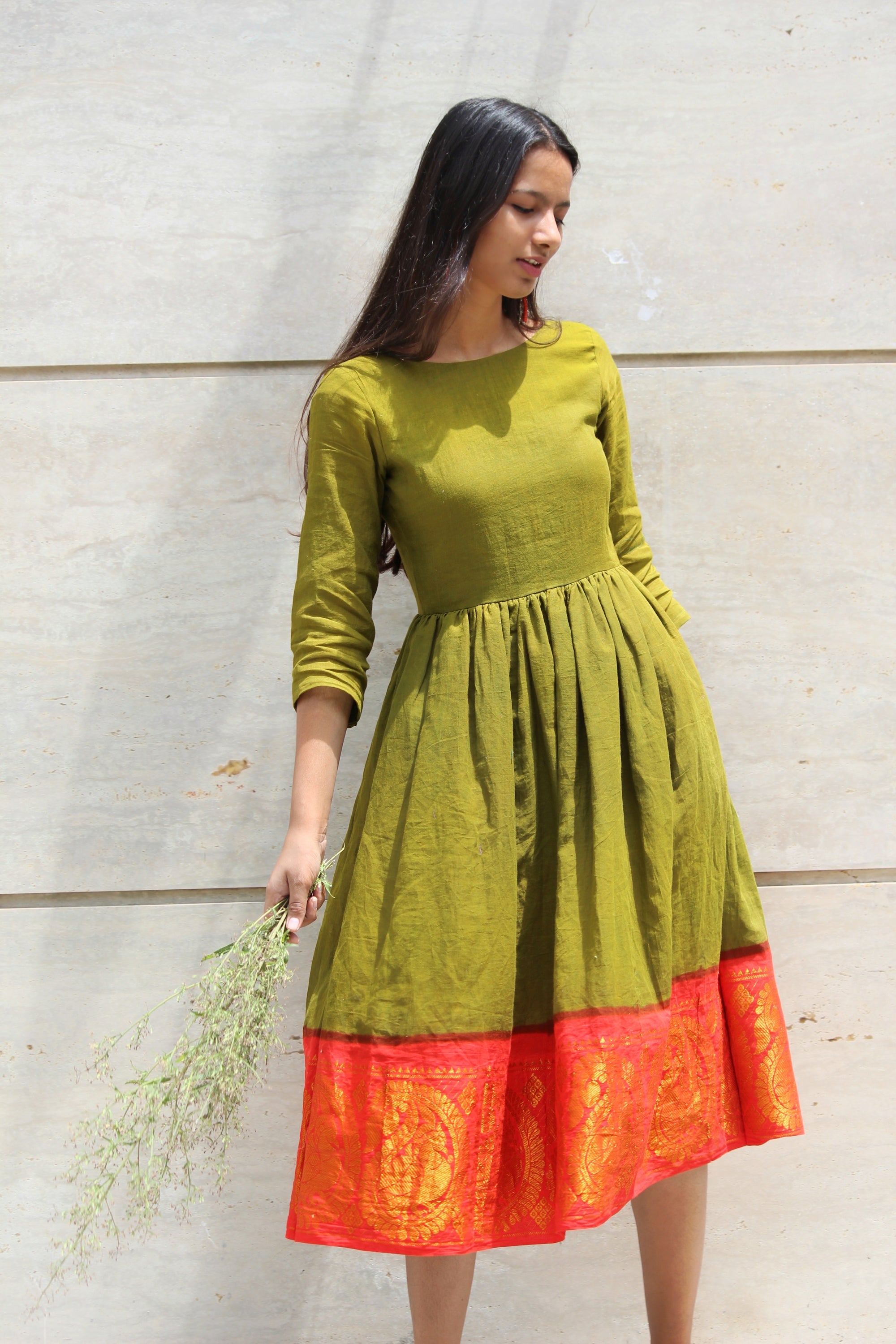 Calf Length Saree Dress