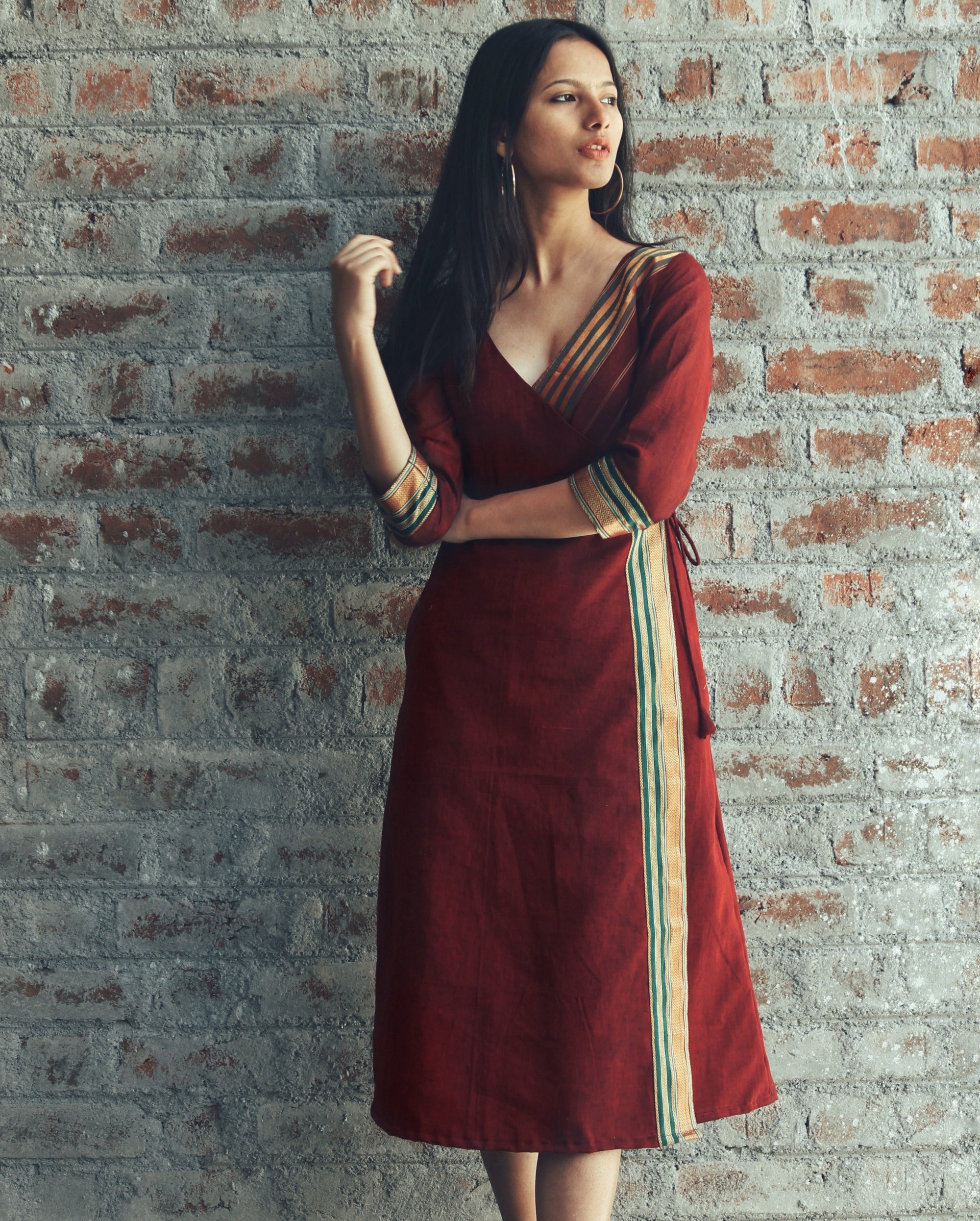 Sangria Saree Wrap Dress