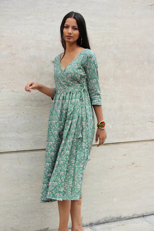 Formal Dark Teal Green Dress Teal Green Floral Wrap Dress Mogra Designs Formal Dark Teal Green Dress Teal Green Floral Wrap Dress Mogra Designs