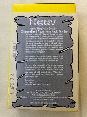 Charcoal and Neem Face Pack Powder By Neev