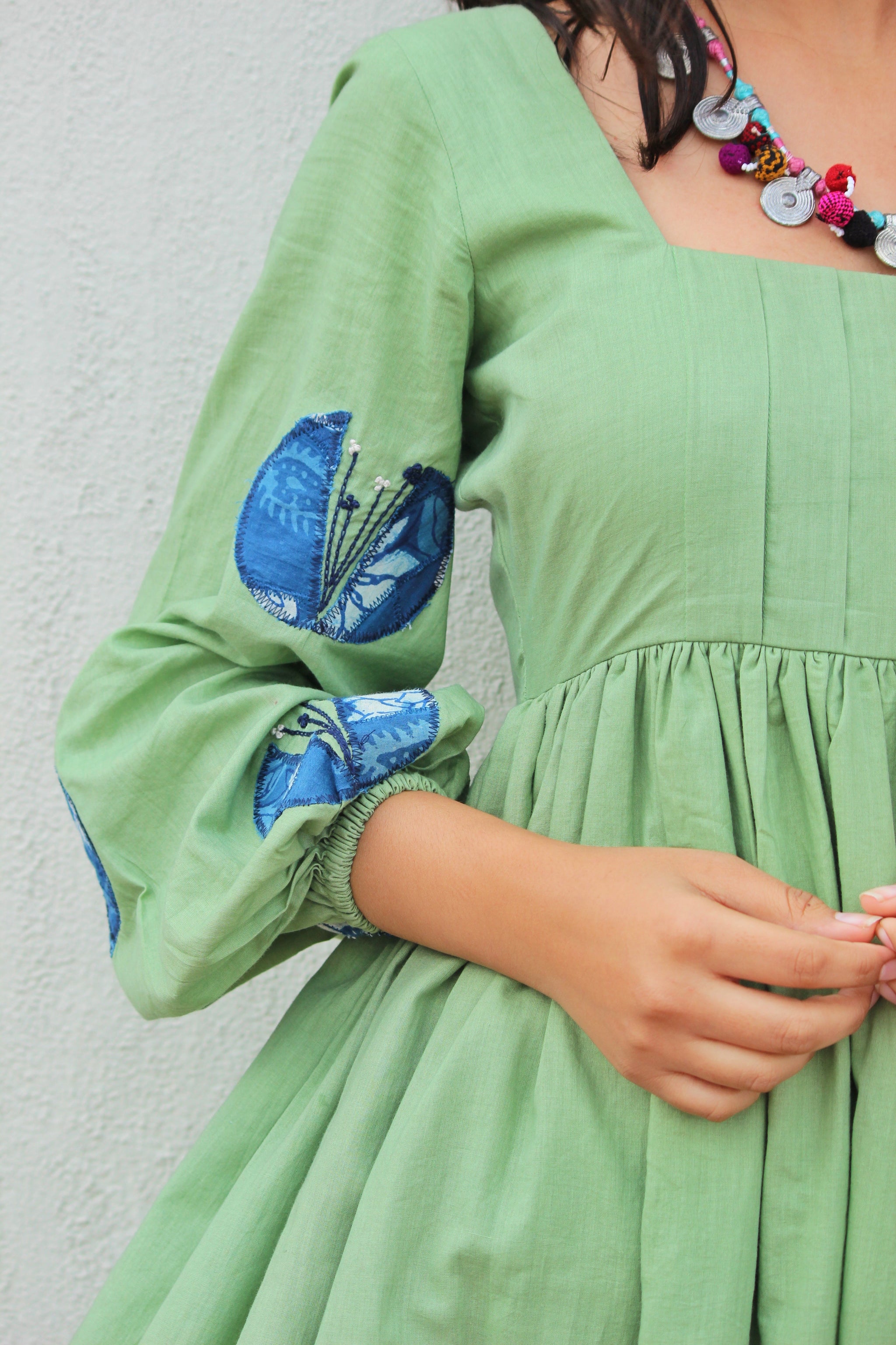 Pista Green Midi Dress By TAMASQ - Mogra Designs Pista Green Midi Dress By TAMASQ - Mogra Designs