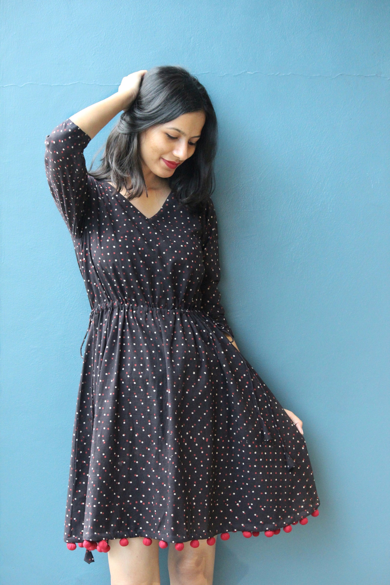 Sprinkles Kaftan Dress with Pompoms