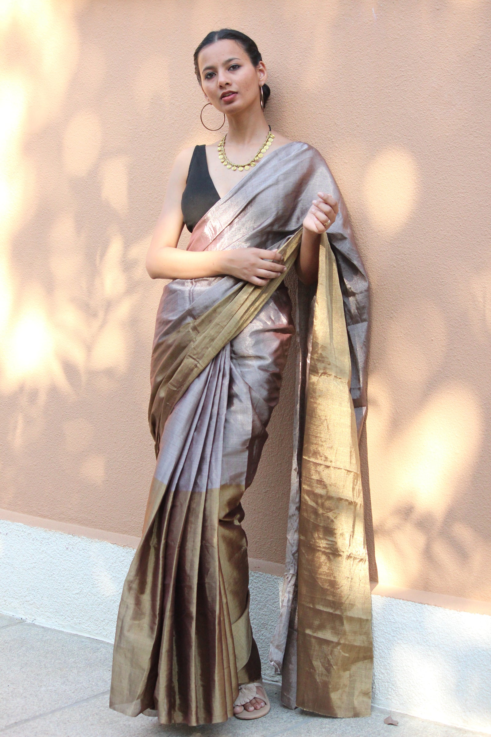 Sunehri Tissue Saree