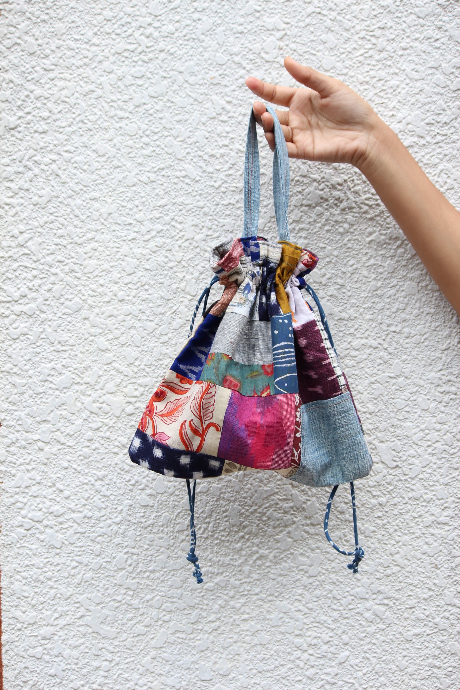Patchwork Tote Bucket Bag