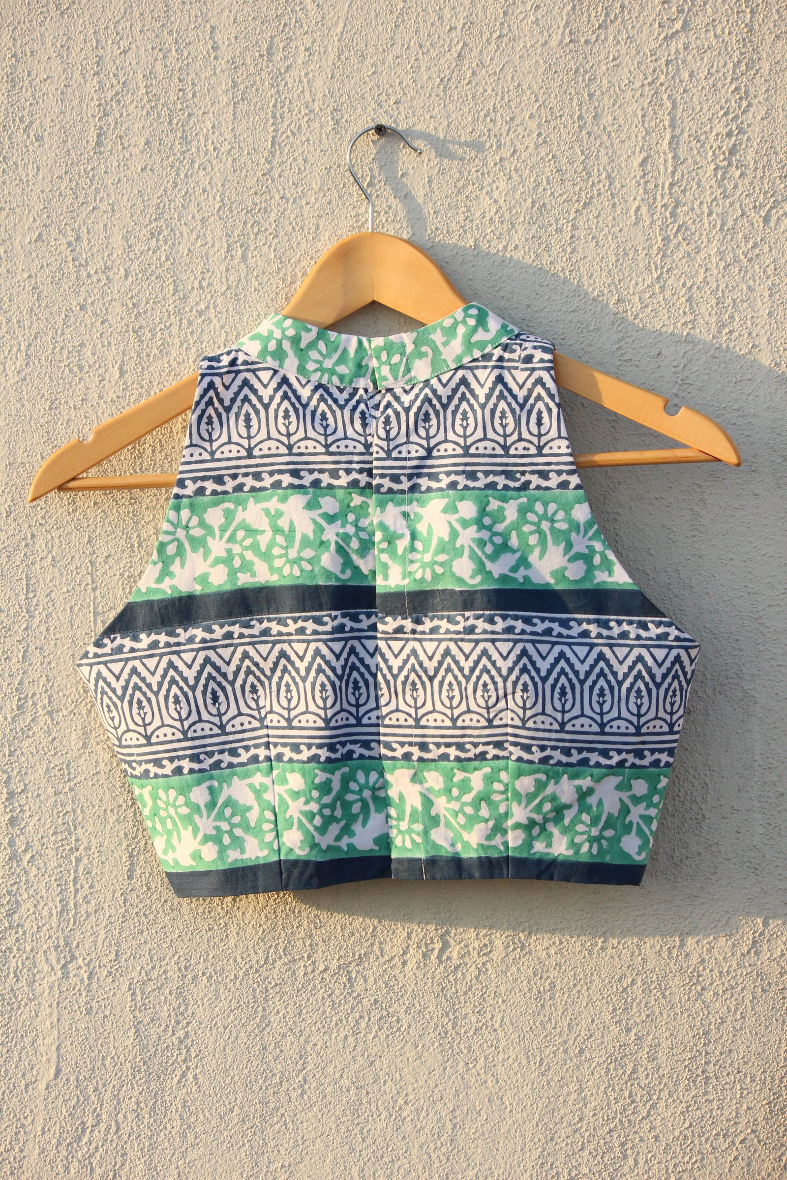 Hand Block Printed Halter Neck Blouse