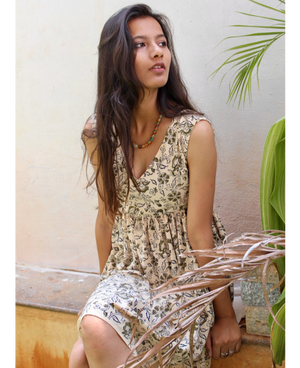 V neck Sleeveless Dress by Mogra Designs