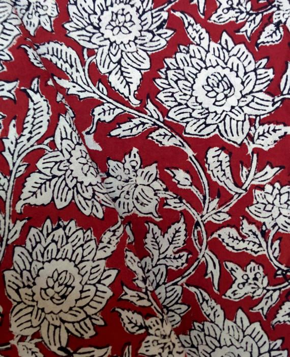 Floral Hand Block Printed Wrap Dress - Mogra Designs